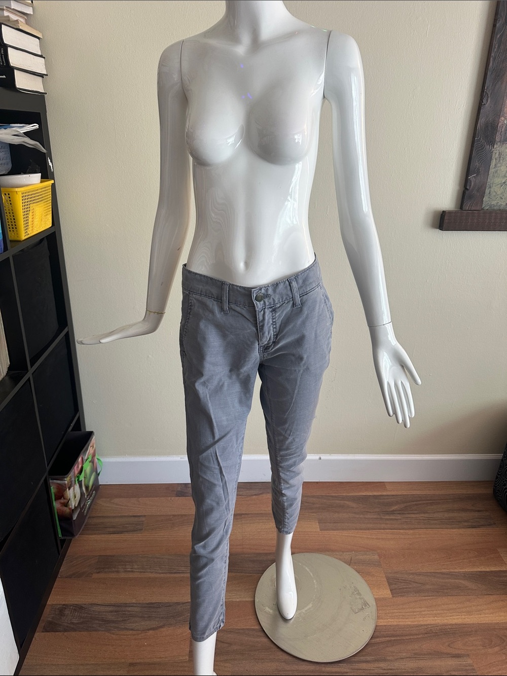 pistola Light Gray Cropped Slim Ankle Pants